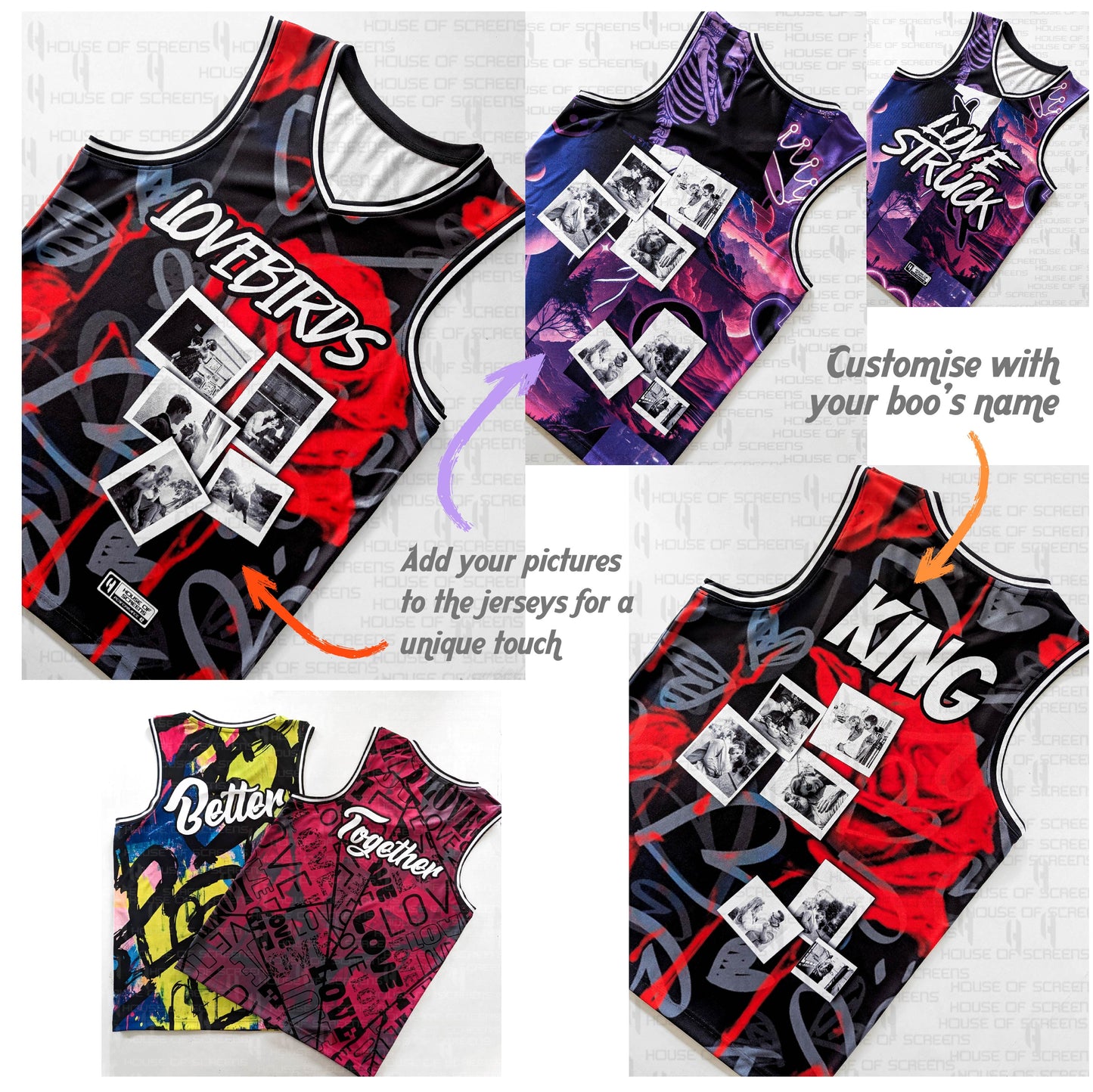 Custom Couple Jerseys – Perfect for Anniversaries, Valentine’s Day, or Gifting | Save on Sets of 2 | HX01VAL