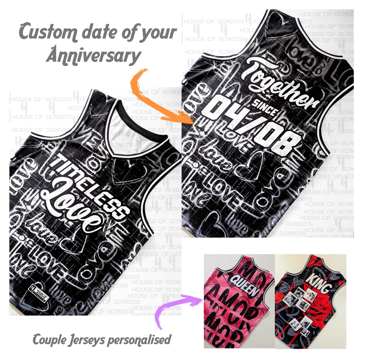 Custom Couple Jerseys – Perfect for Anniversaries, Valentine’s Day, or Gifting | Save on Sets of 2 | HX01VAL