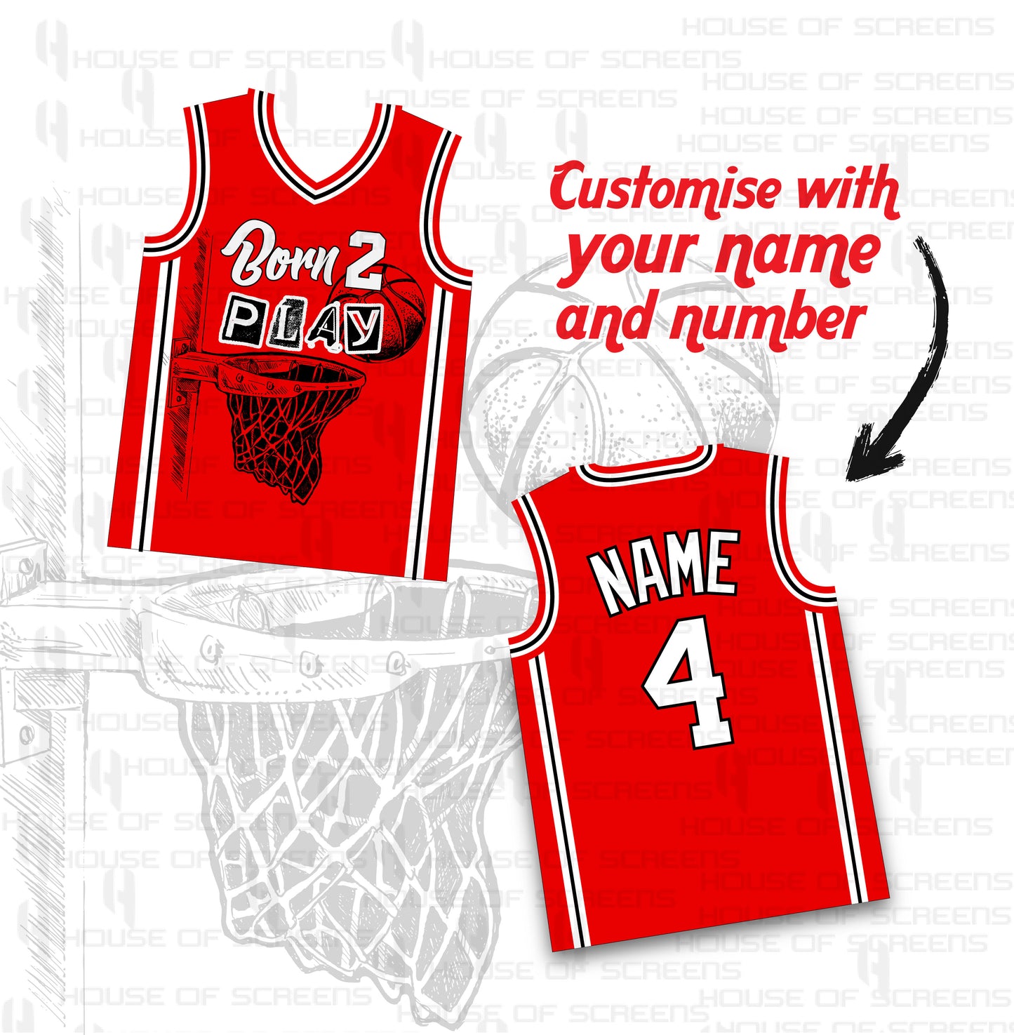 Born to Play Customized Birthday Basketball Jersey – Personalized for Kids, Youth, and Adults