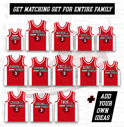 Mini Dunker Customized Basketball Jersey – Personalized for All Ages with Matching Sets for Family and Friends