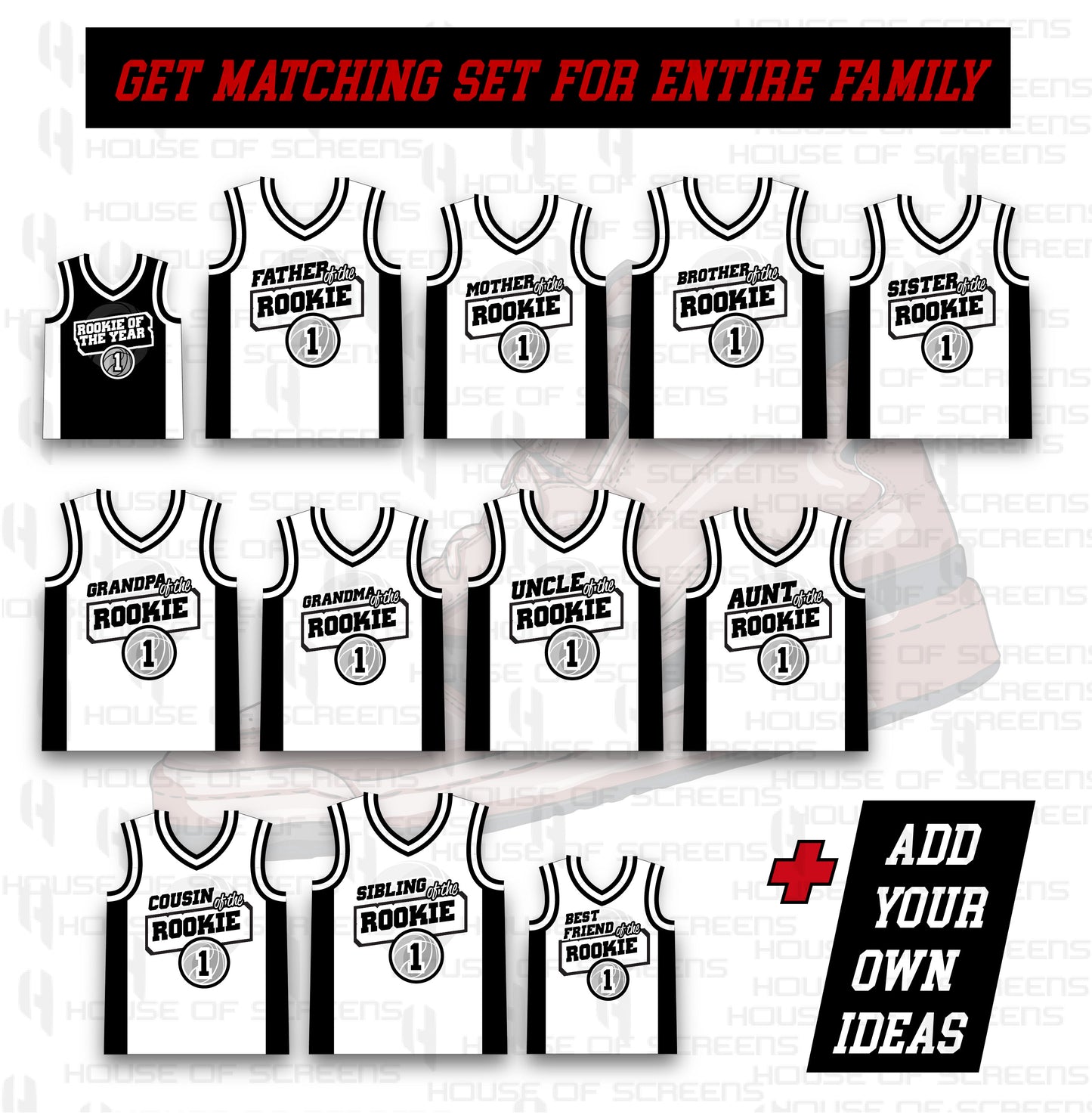 Rookie of the Year Customized Birthday Basketball Jersey – Personalized for Kids, Youth, and Adults with Matching Sets for Family, Friends, and Basketball-Themed Celebrations
