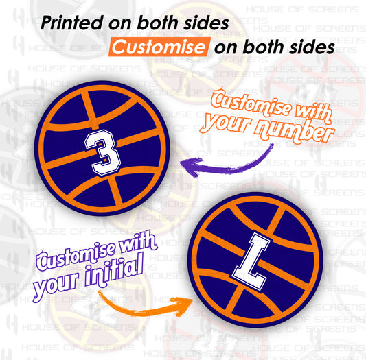 Personalized Basketball shaped Pillow, Number and Initial Customisation, 18 x 18 Basketball Pillow