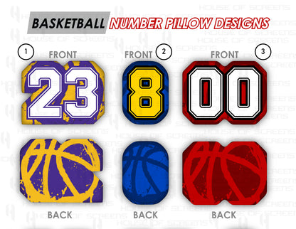 Personalized Basketball NUMBER Pillow, Number Customisation, 12 Inch Basketball Pillow