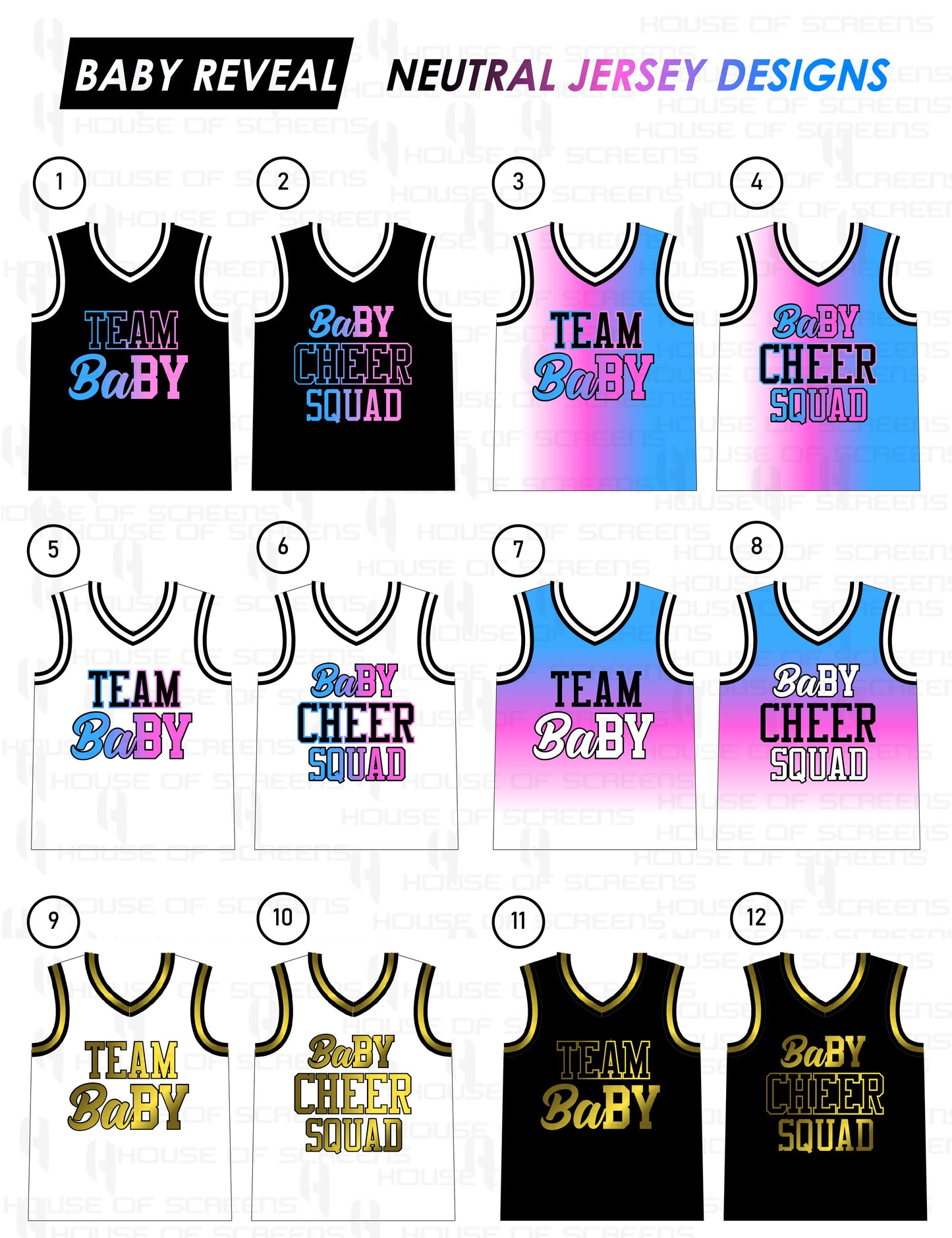 Neutral Jerseys for Baby Gender Reveal Party