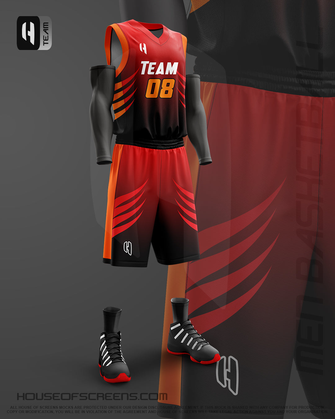 Custom Basketball Jersey and Shorts – Personalized Team Name, Player Name & Number – No Minimum Order- HX60BS